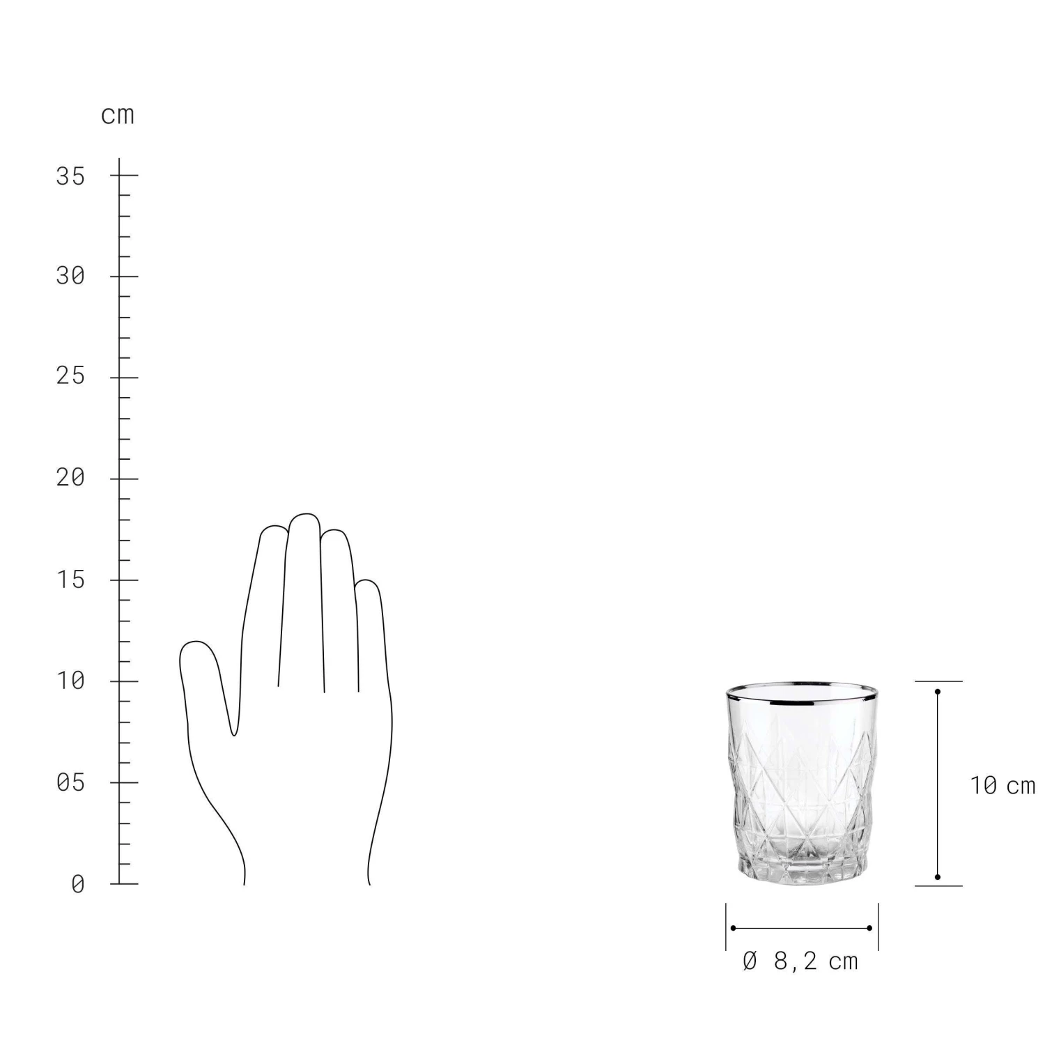 6x Gläser Mit Silberrand 345ml UPSCALE In Silber – Bild 4