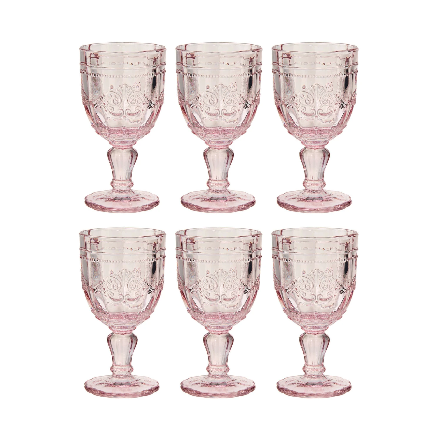 6x Weingläser 230ml VICTORIAN In Rosa