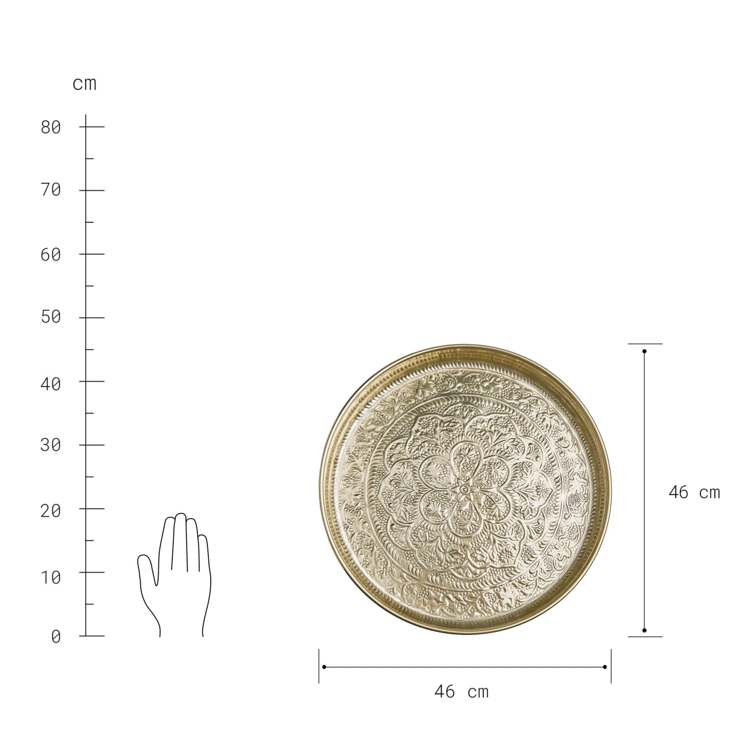 Deko Tablett Ø46cm ORIENTAL LOUNGE In Gold – Bild 3