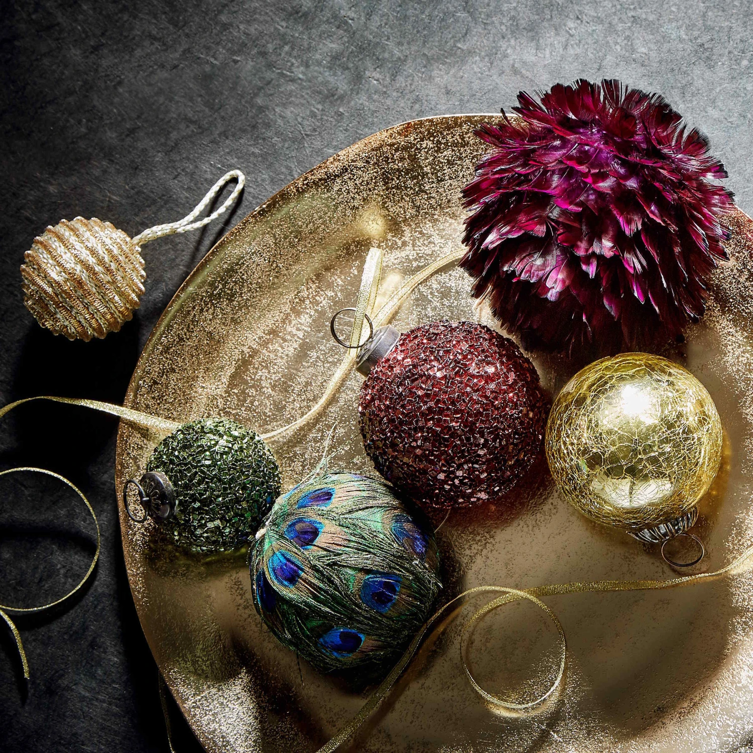 Deko-Teller Organisch Ø32cm BANQUET In Bronze – Bild 2