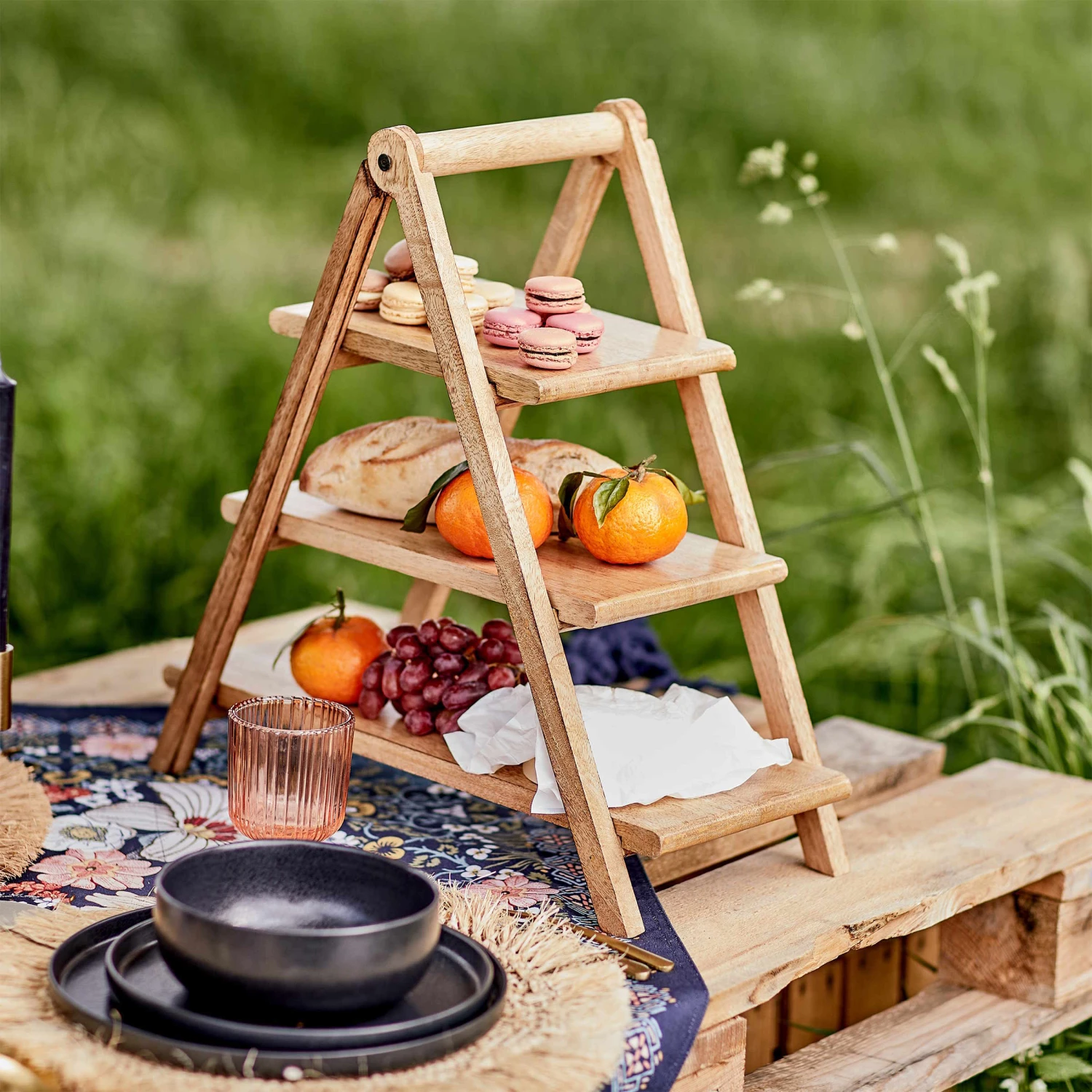 Etagere 3-stufig Höhe 48cm MANGO DAYS In Braun – Bild 2