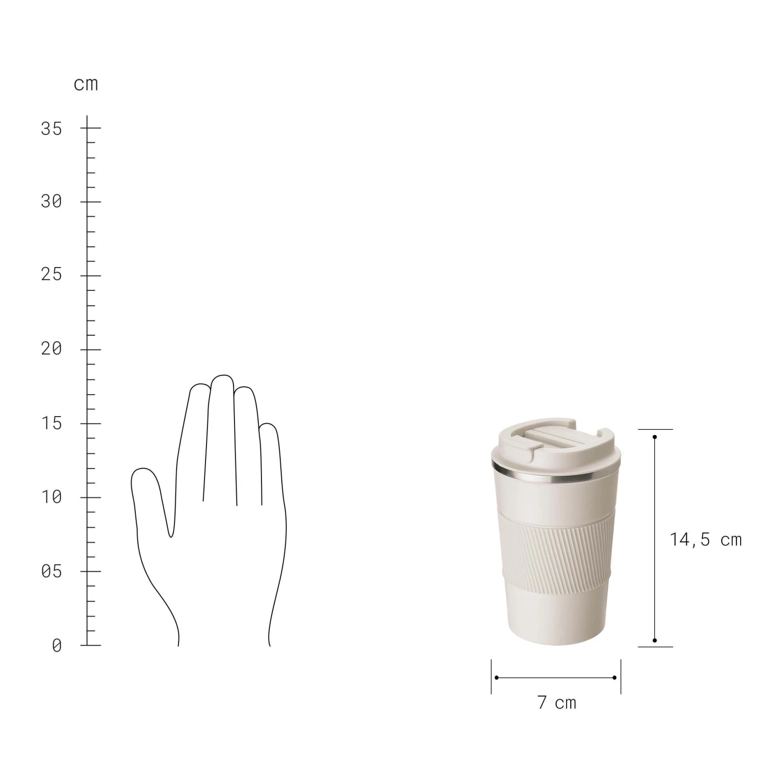 Kaffeebecher 380ml TO GO In Beige – Bild 3