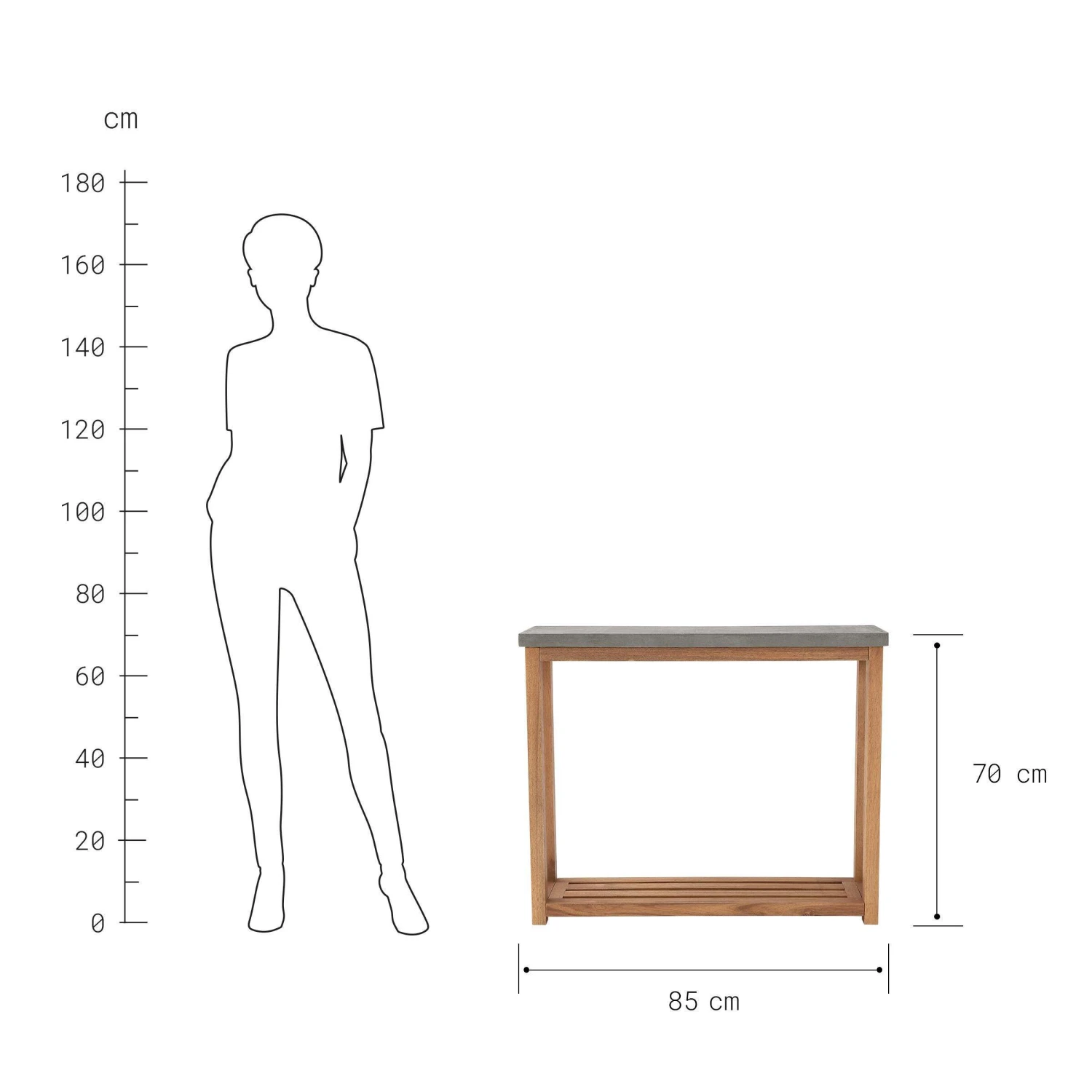 Konsole Mit Zementplatte CONCRETE In Natur-Grau – Bild 4
