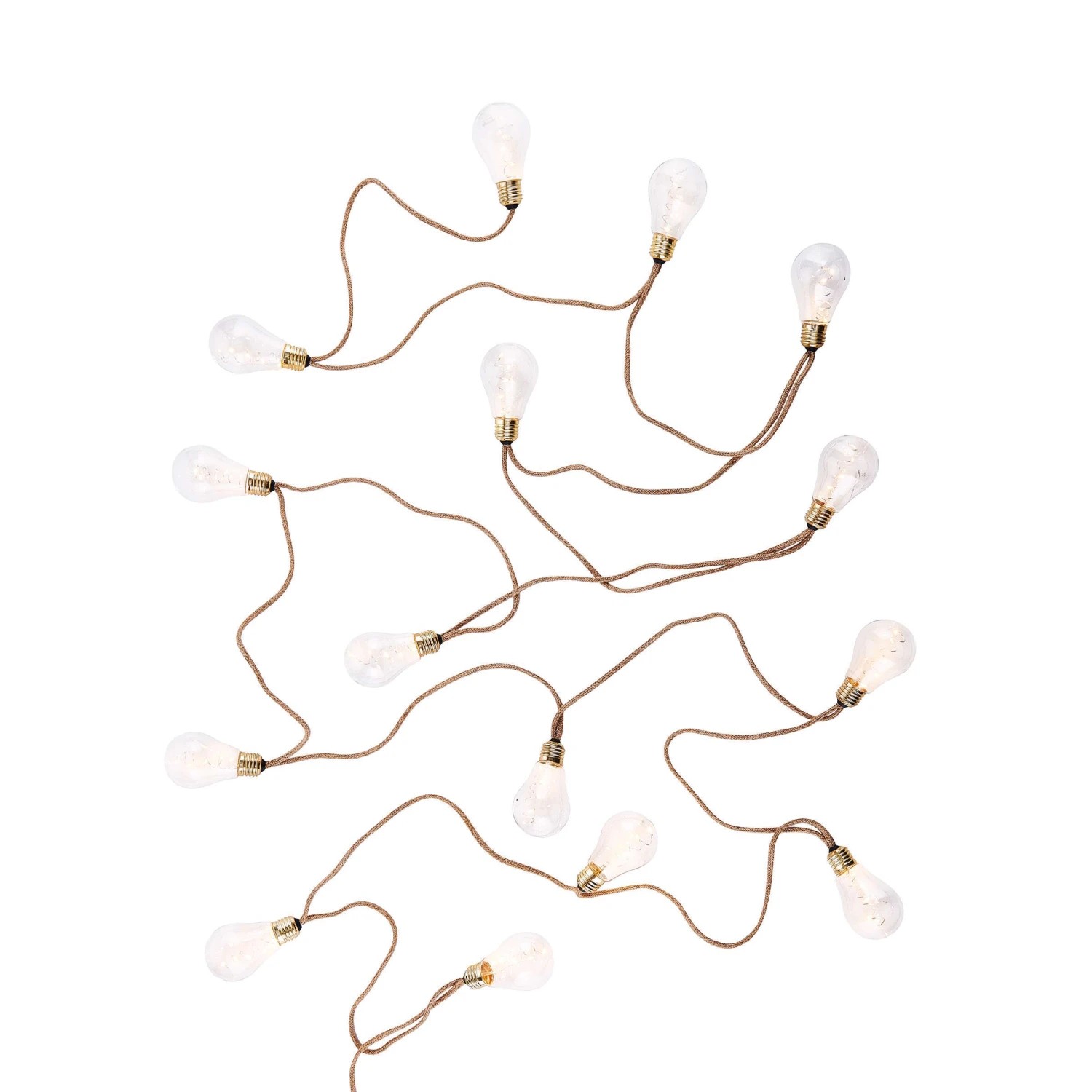 LED Lichterkette Mit Naturseil 15 Lichter Und Stecker BULB LIGHTS In Natur – Bild 3