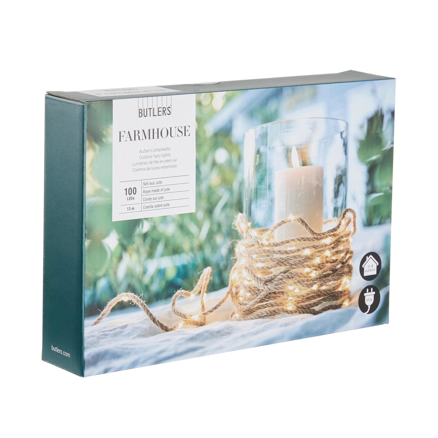LED Outdoor-Lichterkette Naturseil 100 Lichter Mit Stecker FARMHOUSE In Natur – Bild 3