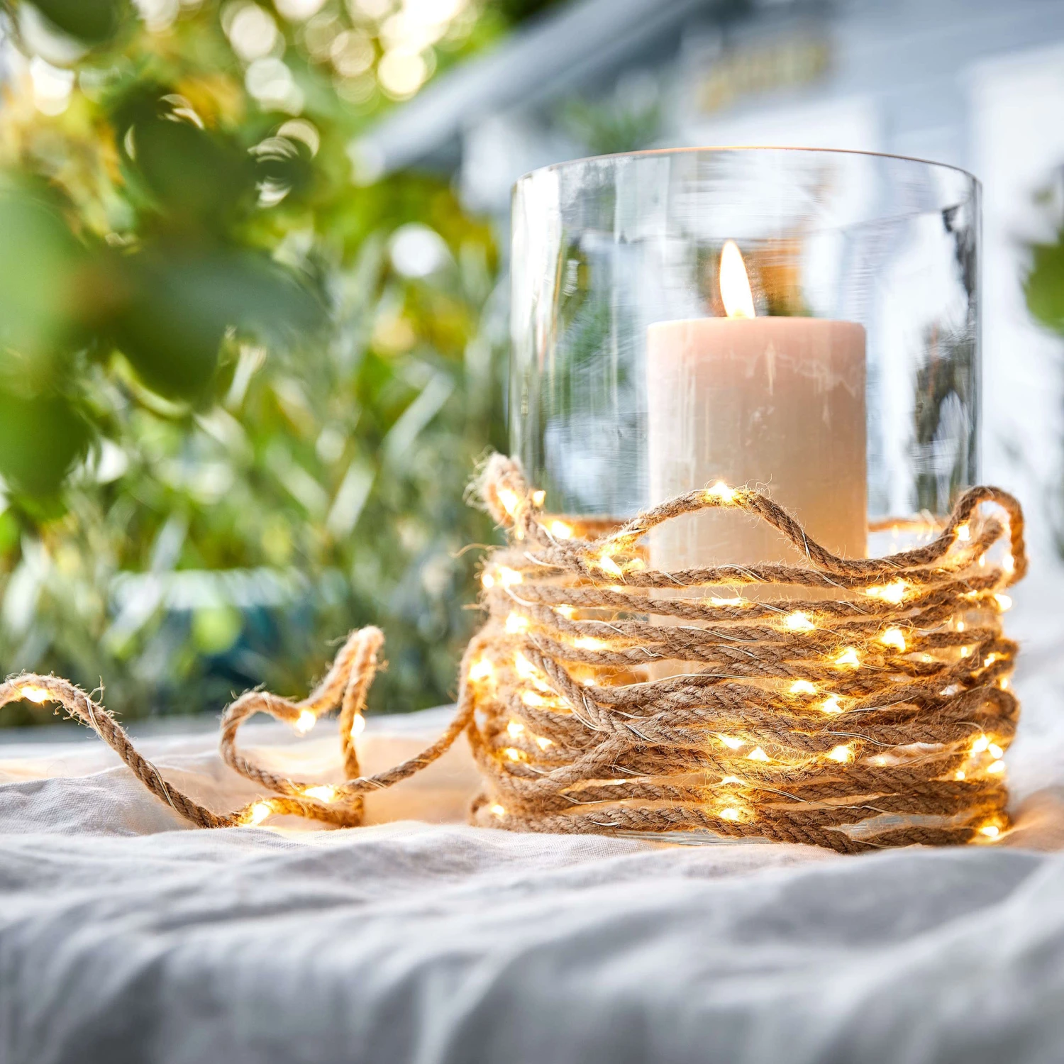 LED Outdoor-Lichterkette Naturseil 100 Lichter Mit Stecker FARMHOUSE In Natur – Bild 5