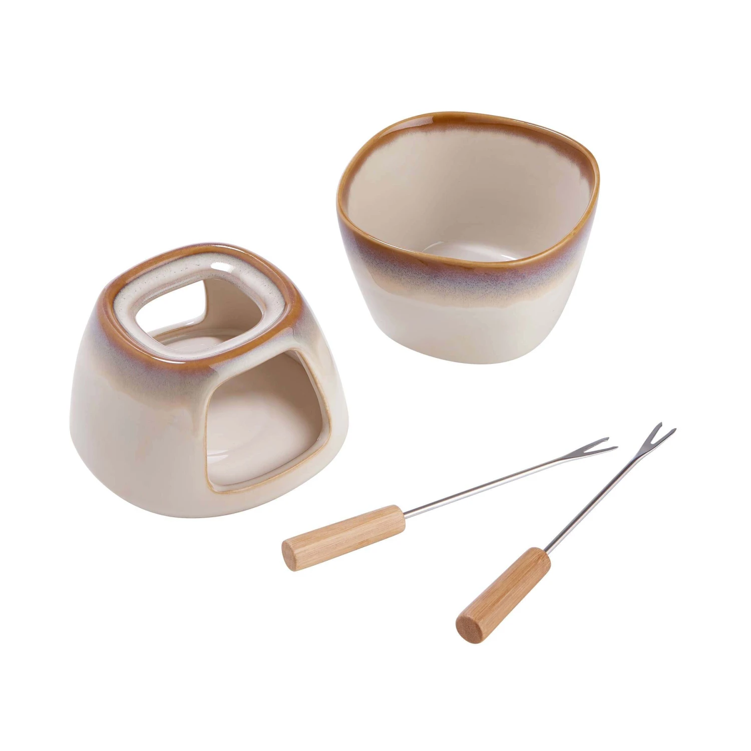 Mini-Fondue Mit 2 Gabeln AU CHOCOLAT In Beige – Bild 5