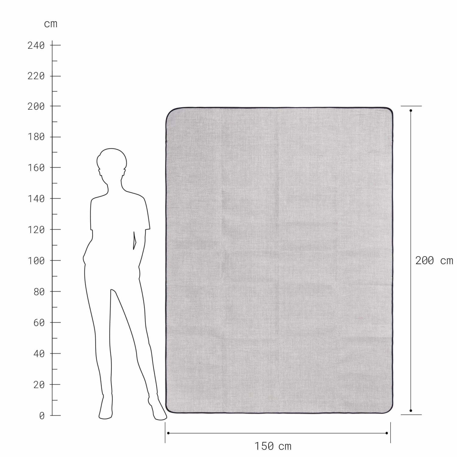 Picknickdecke L 150 X B 200cm WANDERLUST In Taupe-Weiß – Bild 4