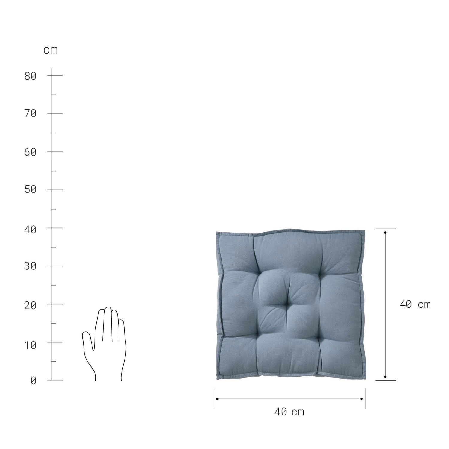 Sitzkissen L 40 X B 40cm SOLID In Blau – Bild 4