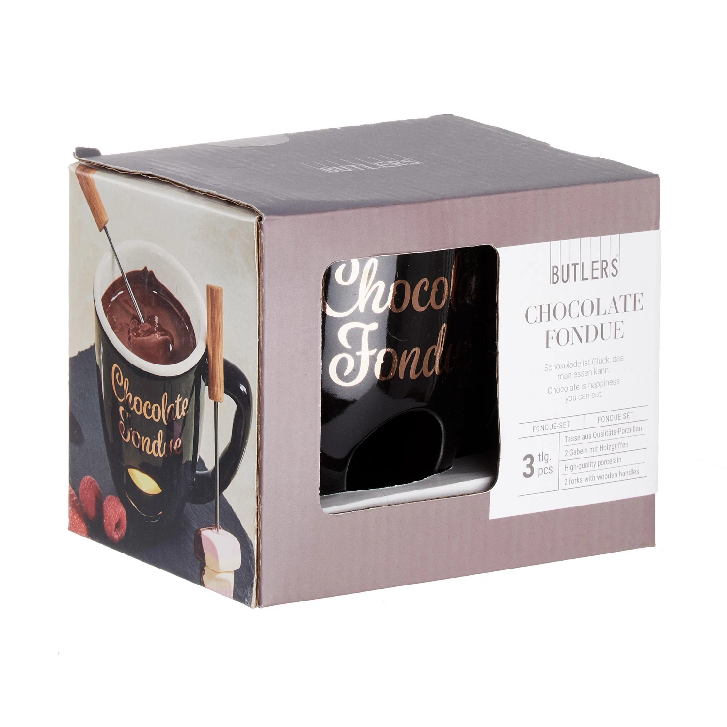 Tasse Mit 2 Gabeln CHOCOLATE FONDUE In Schwarz – Bild 3