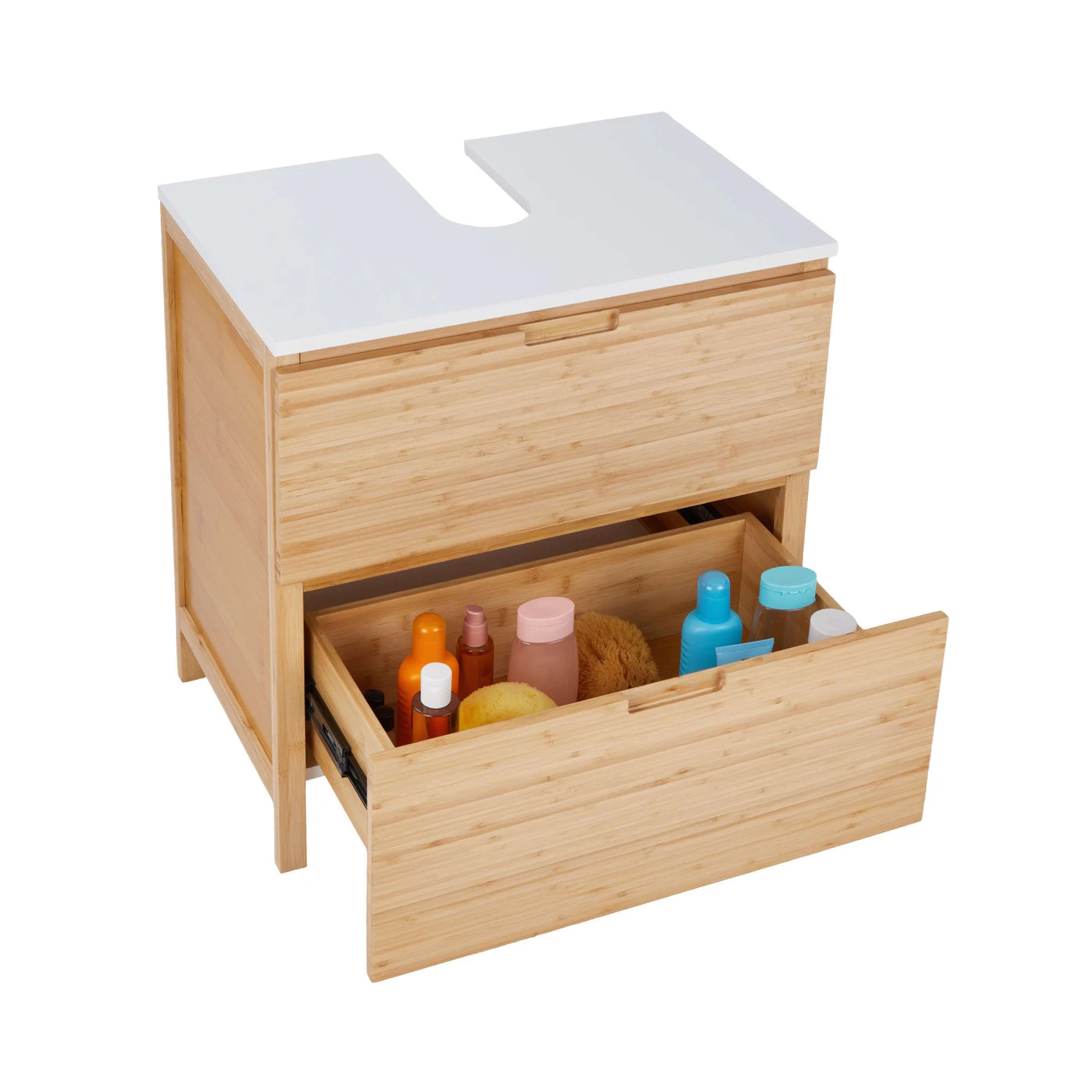 Waschbeckenunterschrank Mit Schublade WHITE SANDS In Natur-Weiß – Bild 16