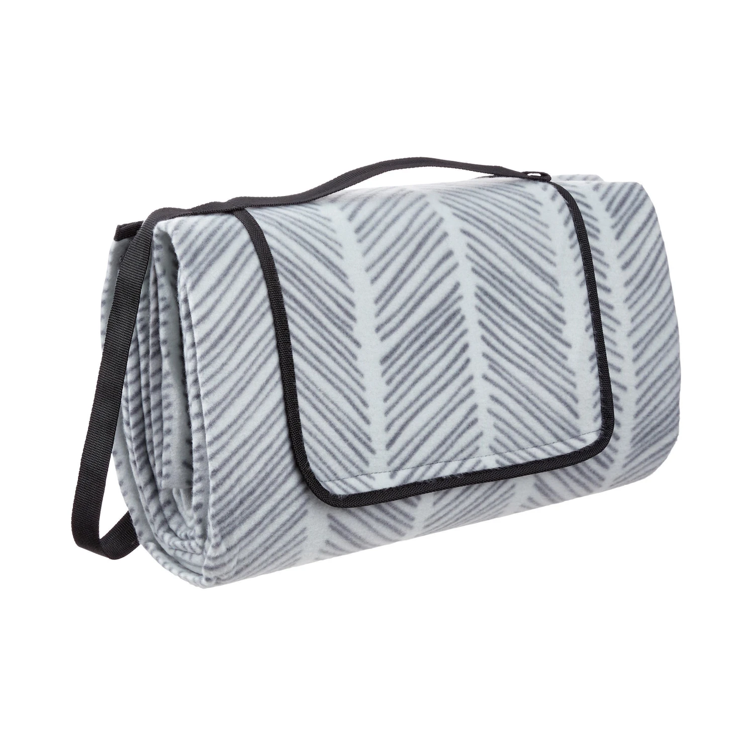 XXL-Picknickdecke Streifen L 200 X B 200cm GET TOGETHER In Hellgrau-Anthrazit