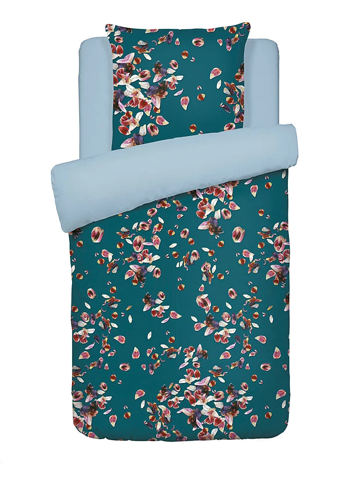 Cacharel Satin-Bettwäsche-Set "Aurore" In Petrol – Bild 2