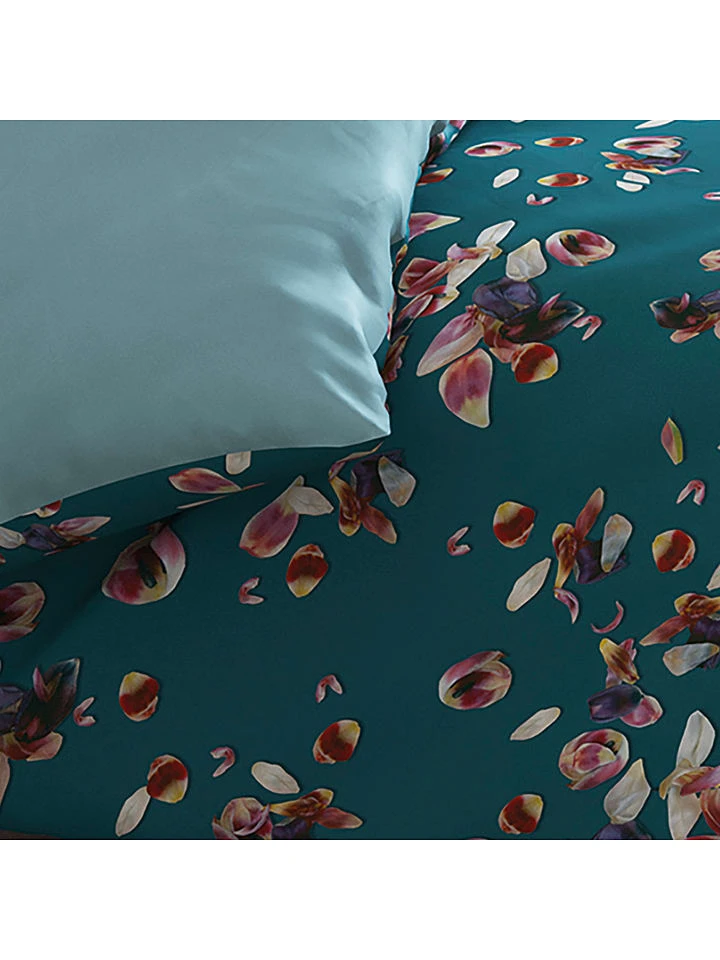 Cacharel Satin-Bettwäsche-Set "Aurore" In Petrol – Bild 4