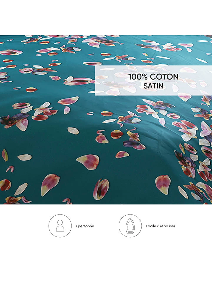 Cacharel Satin-Bettwäsche-Set "Aurore" In Petrol – Bild 6