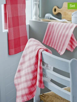3er-Set: Geschirrtücher "Dilo" In Rot