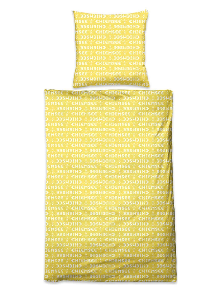 Chiemsee Renforcé-Bettwäsche-Set "Acapulco" In Grau/ Gelb – Bild 2