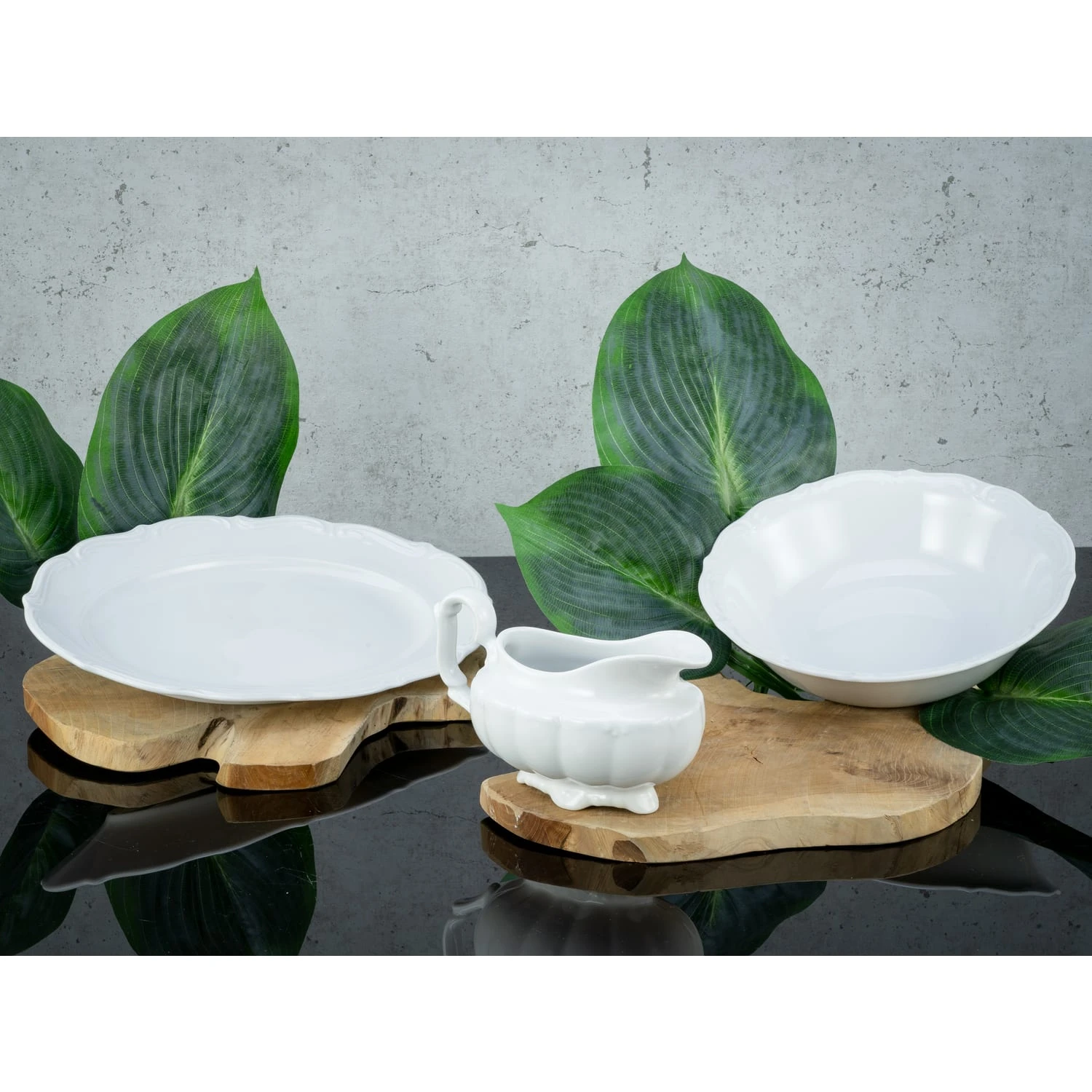 CreaTable Maria Theresia Servierset 3 Teilig In Weiß – Bild 2