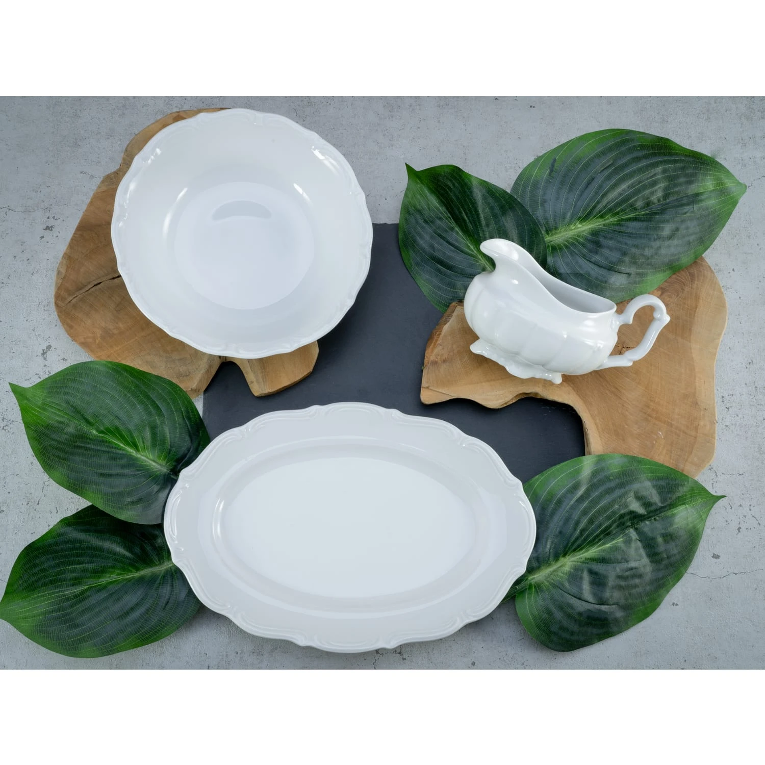 CreaTable Maria Theresia Servierset 3 Teilig In Weiß – Bild 3