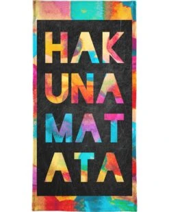 Strandtuch "Hakuna Matata 1" In Bunt & Schwarz