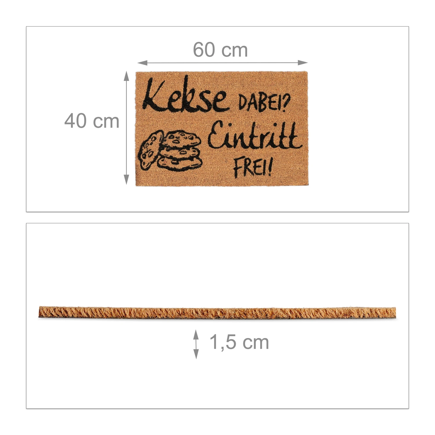 Fußmatte Kekse Dabei? Eintritt Frei! In Natur/Schwarz - 40 X 60 Cm – Bild 4