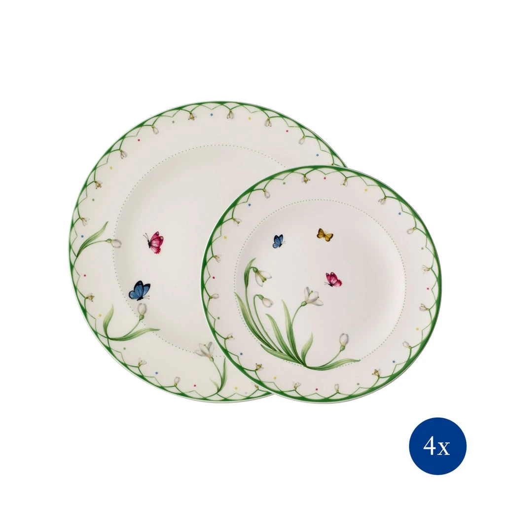 Villeroy & Boch Teller-Set, 8tlg, Für 4 Pers Colourful Spring In Grün