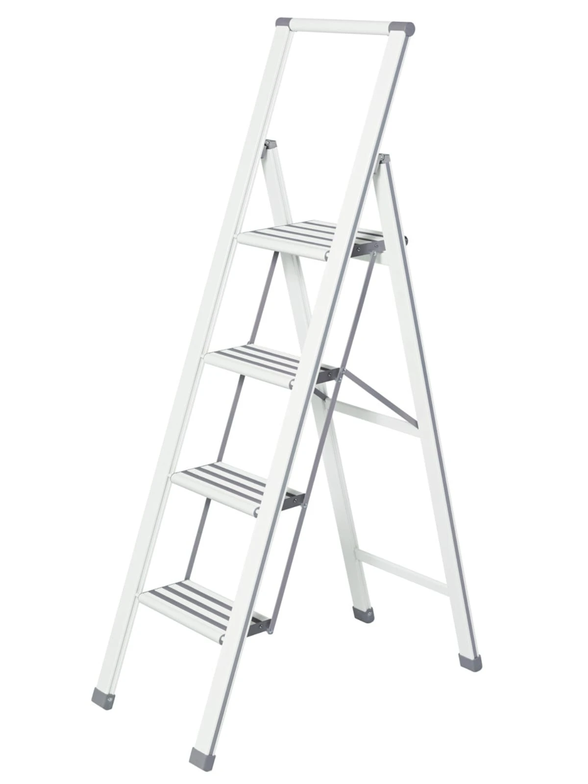 Wenko Alu-Design Klapptrittleiter 4-stufig Weiß In Weiß – Bild 11