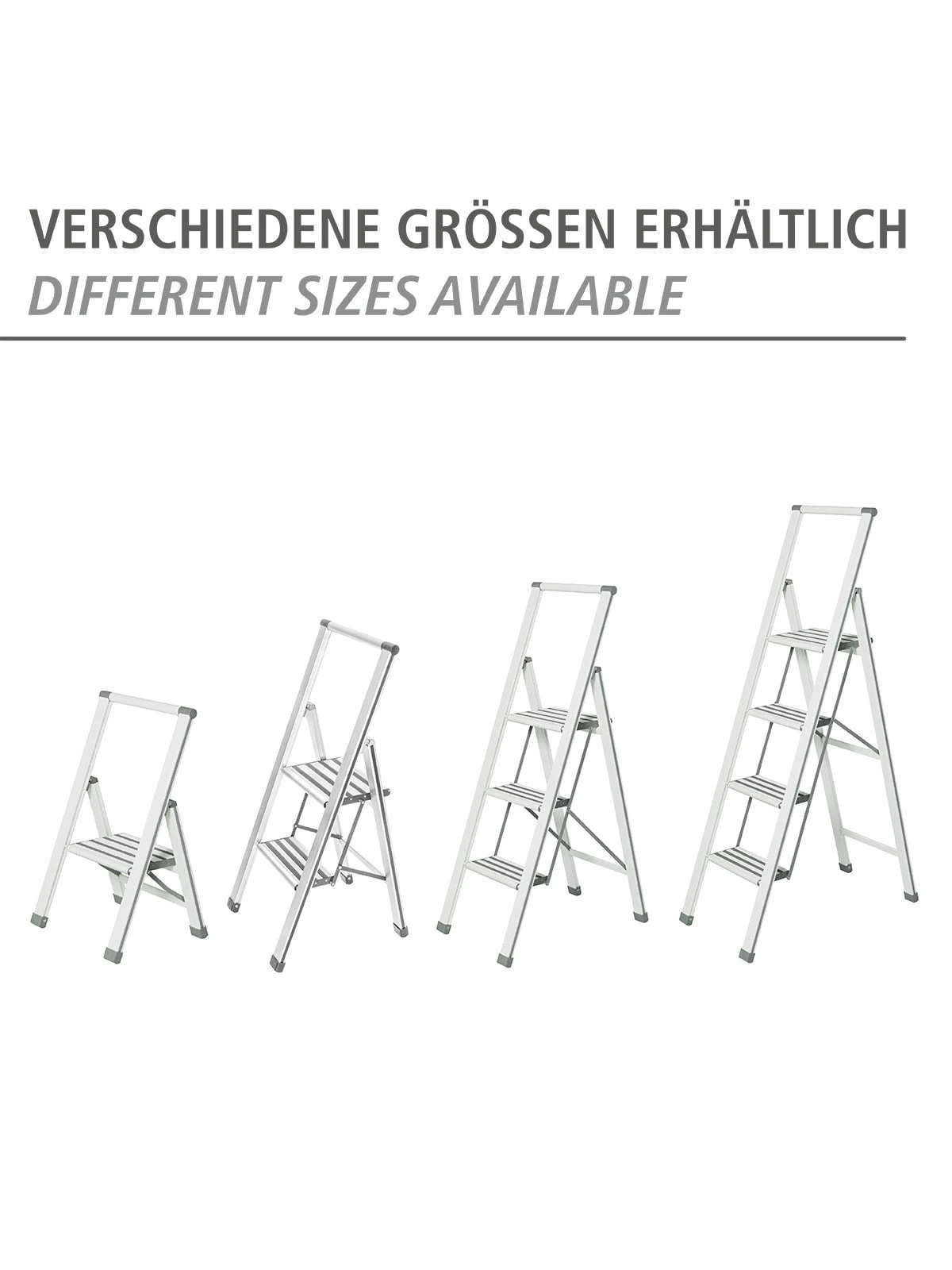 Wenko Alu-Design Klapptrittleiter 4-stufig Weiß In Weiß – Bild 6